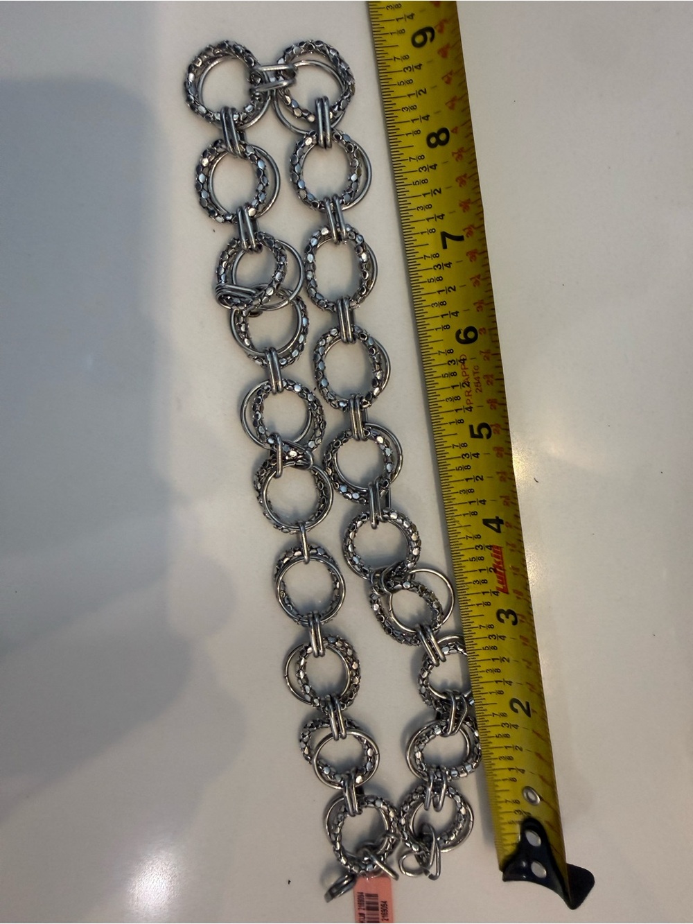 Silver Textured Link Chain Belt - Women Jewelry